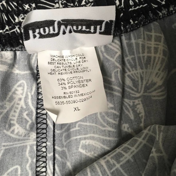 NWT BonWorth Capri Pants Nautical Black White Seashell Printed Women's XL - Picture 3 of 10